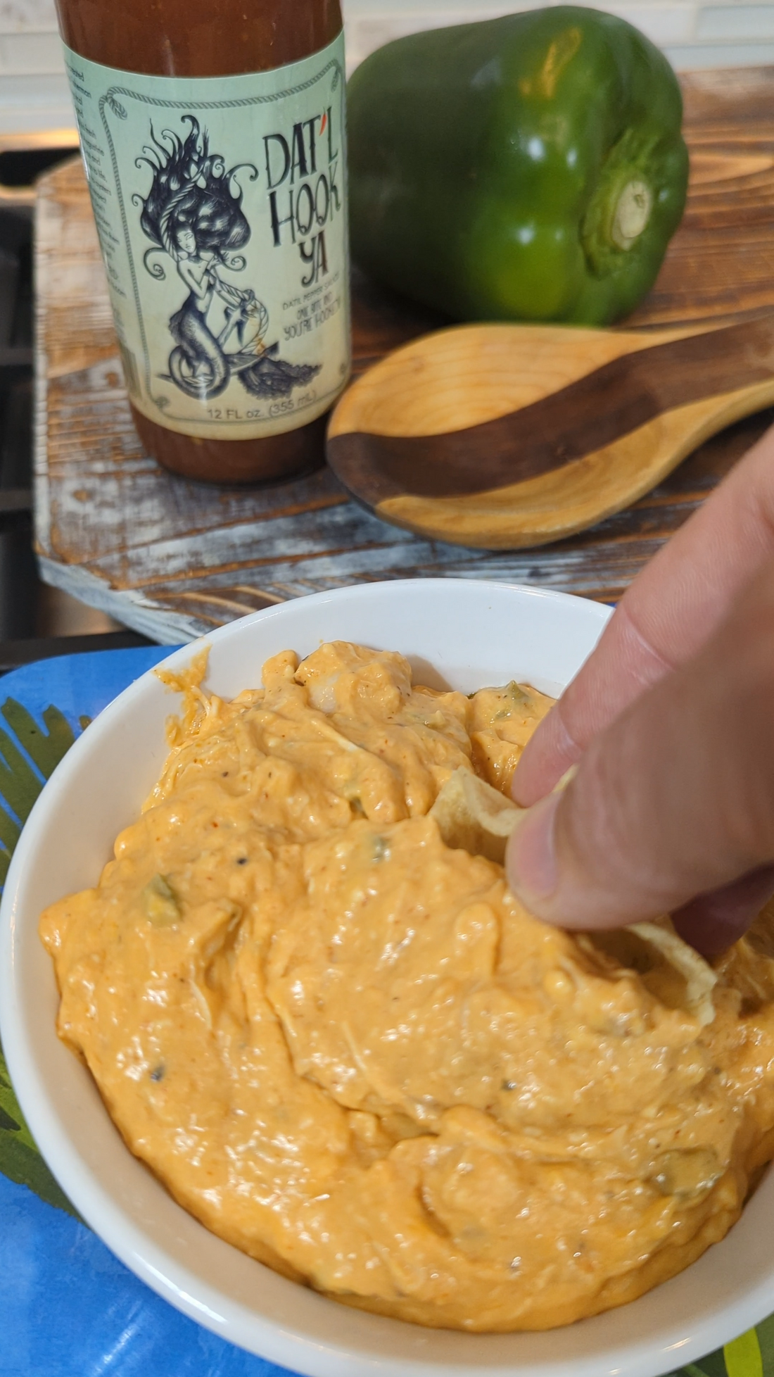 Dat’l Hook Ya Cheesy Ranch and Blue Cheese Chicken Dip