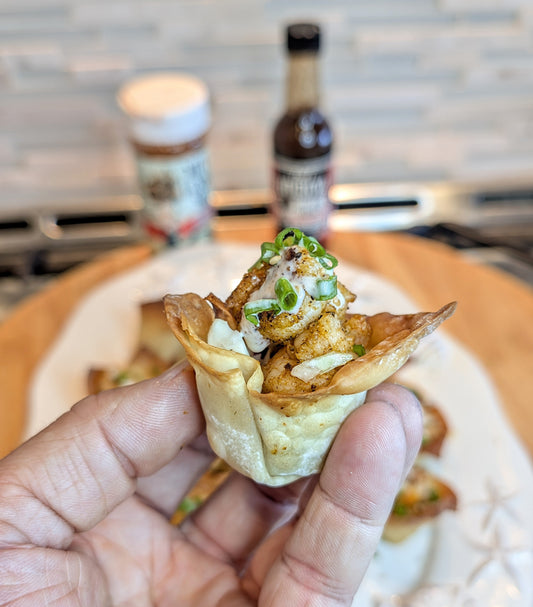 Dat'l Hook Ya Blackened Shrimp Bang Bang Wonton Cups