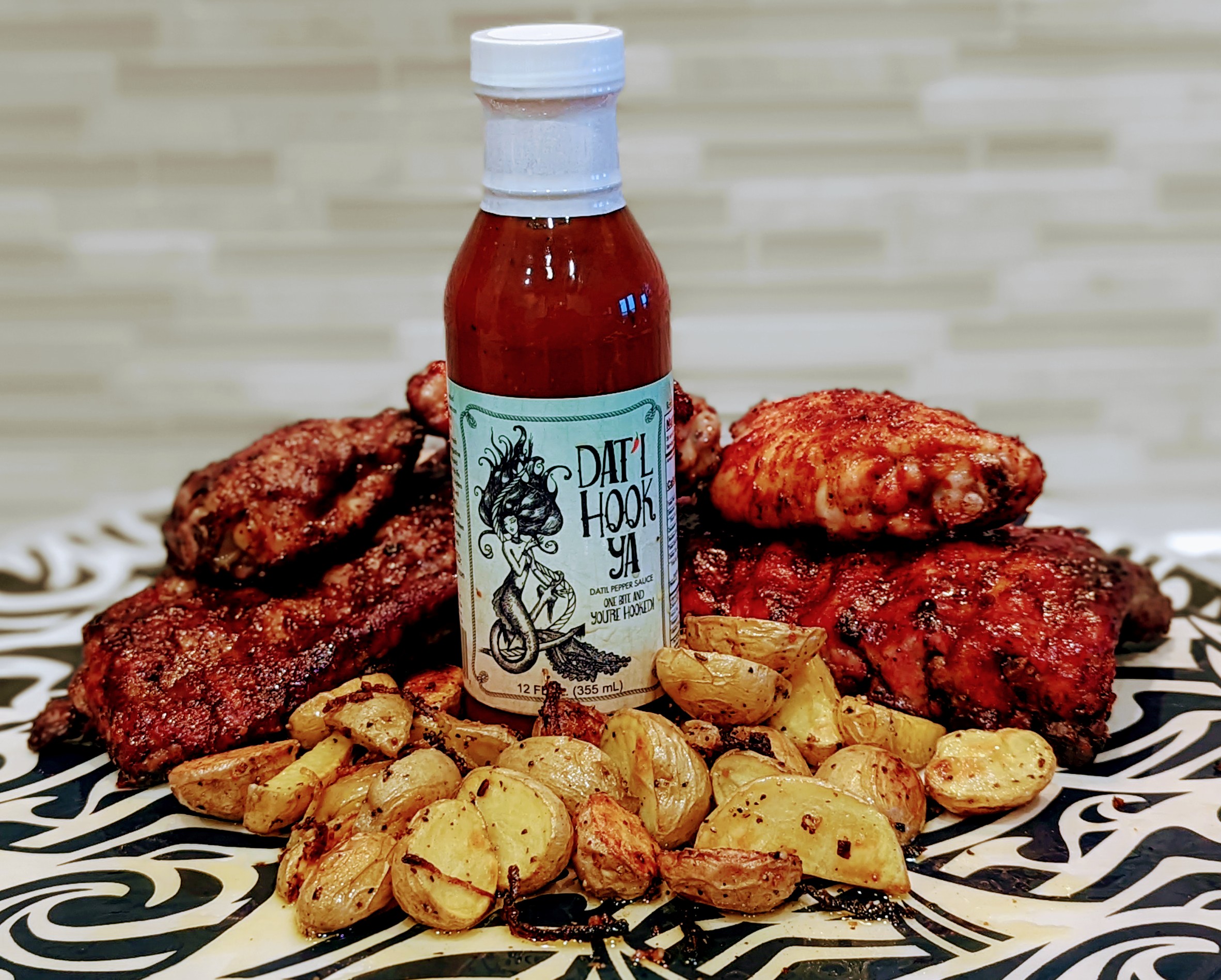 Datil pepper barbeque sauce made with Dat'l Hook Ya